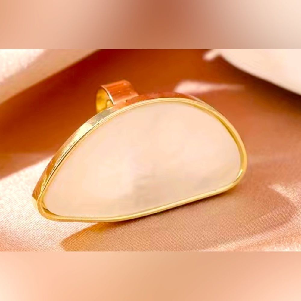 Vintage Irregular Geometric Ring - White